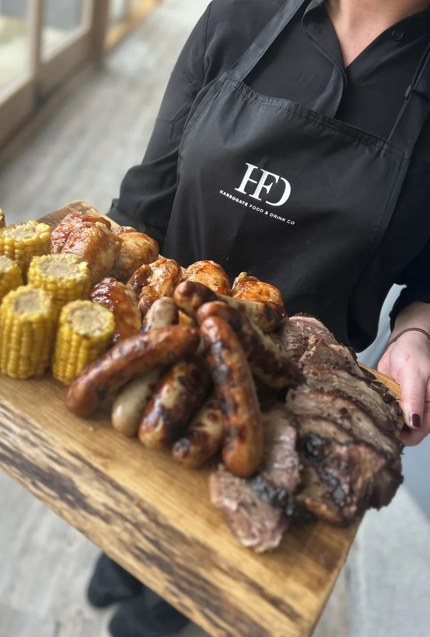 BBQ feast board at a Yorkshire corporate away day event