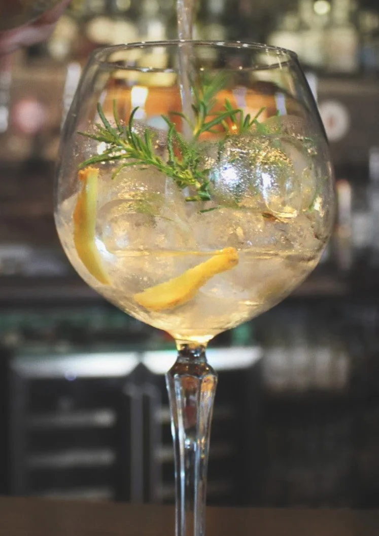 Gin and tonic bar at a Yorkshire wedding by Harrogate Food and Drink Co